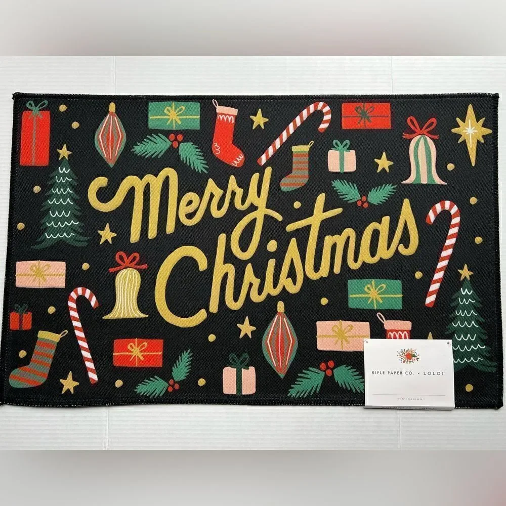 Rifle Paper Co. x L.O.L.O.F “Merry Christmas” Holiday Rug